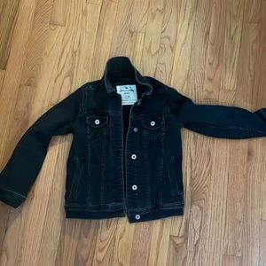 Abercrombie black jean jacket boys 7/8